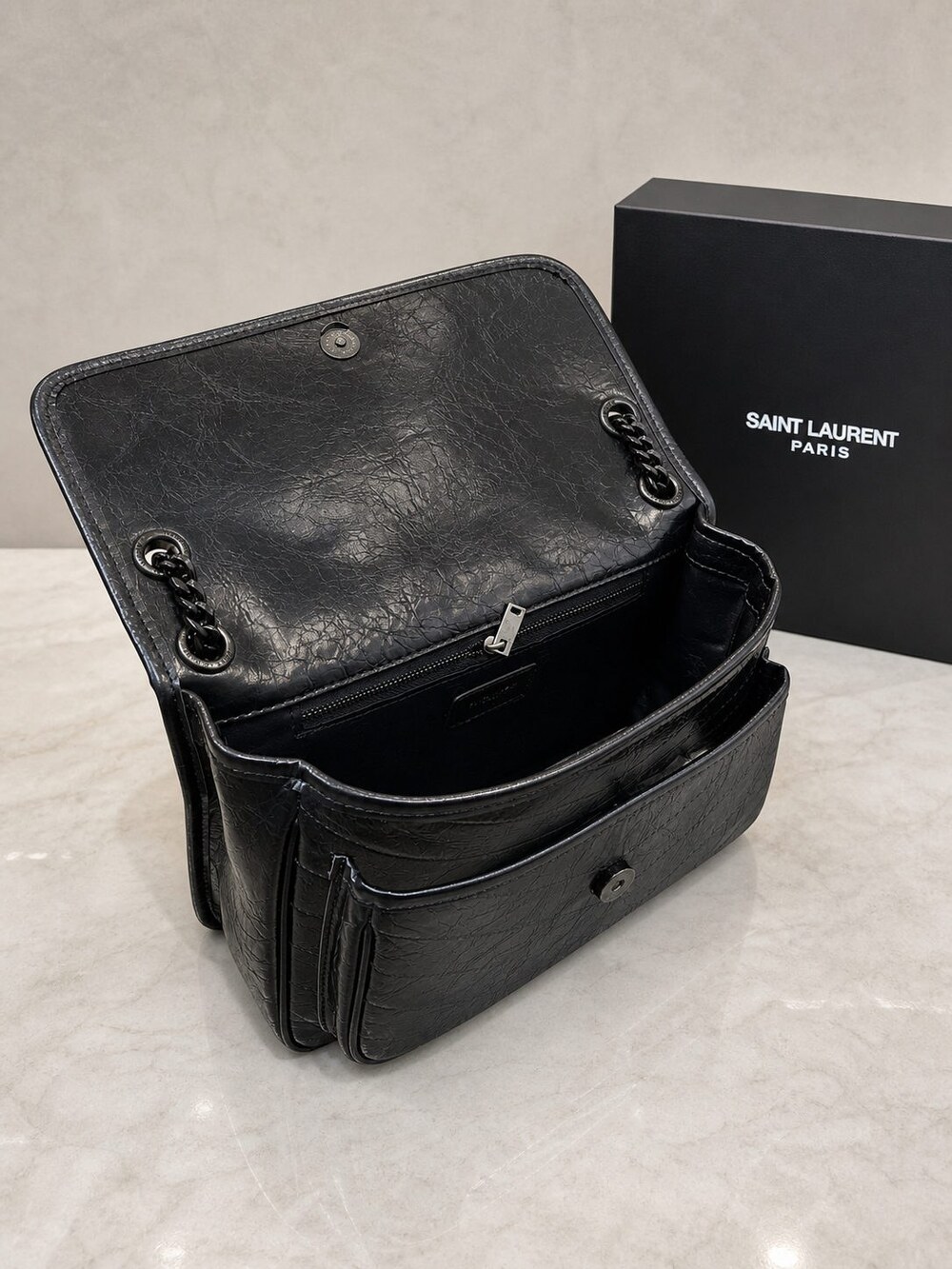 Yves Saint Laurent Niki Medium Black Leather Shoulder Bag - Picture 5 of 5
